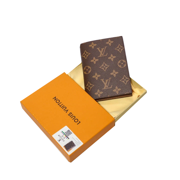 Louis Vuitton Passport Cover – Monogram Canvas Brown — front view on white background