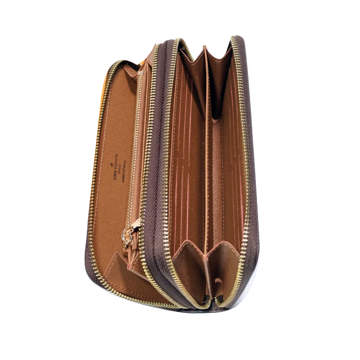 Louis Vuitton Zippy Wallet M42616 – Monogram Brown — interior on white background