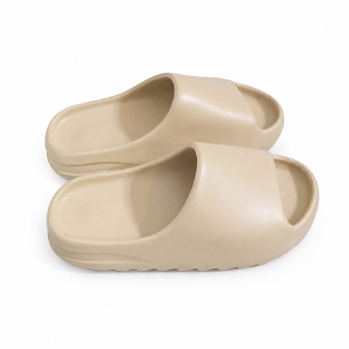 Adidas Yeezy Slide Desert Sand FW6344 pair on white background